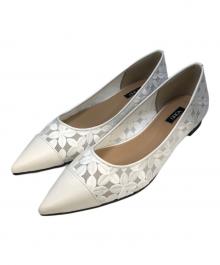 OHGA（オオガ）の古着「ポインテッドトゥ切替パンプス」｜ホワイト