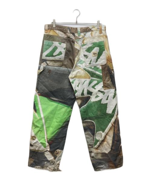 stussy（ステューシー）stussy (ステューシー) WORK PANT CANVAS BAJA PRINT ベージュ サイズ:32の古着・服飾アイテム