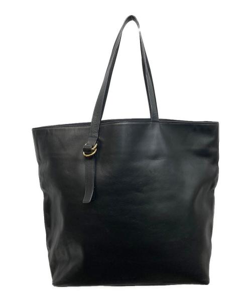 JIL SANDER NAVY（ジルサンダー ネイビー）JIL SANDER NAVY (ジルサンダー ネイビー) レザートートバッグ ブラックの古着・服飾アイテム