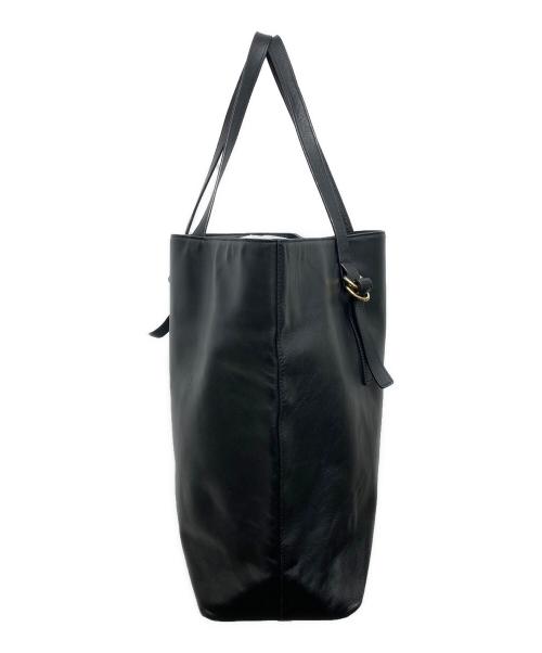 JIL SANDER NAVY（ジルサンダー ネイビー）JIL SANDER NAVY (ジルサンダー ネイビー) レザートートバッグ ブラックの古着・服飾アイテム