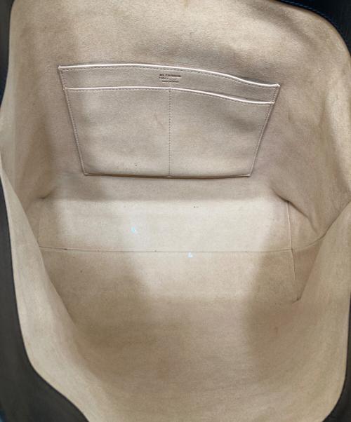 JIL SANDER NAVY（ジルサンダー ネイビー）JIL SANDER NAVY (ジルサンダー ネイビー) レザートートバッグ ブラックの古着・服飾アイテム