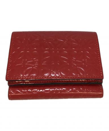 中古・古着通販】LOEWE (ロエベ) アナグラム3つ折り財布 レッド