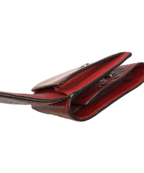 LOEWE（ロエベ）LOEWE (ロエベ) アナグラム3つ折り財布 レッドの古着・服飾アイテム