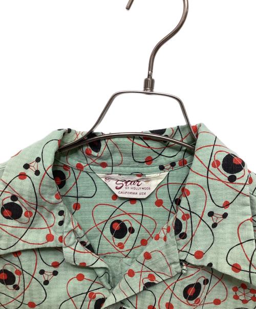 Star OF HOLLYWOOD（スターオブハリウッド）STAR OF HOLLYWOOD (スターオブハリウッド) DOBBY COTTON OPEN SHIRT グリーン サイズ:Mの古着・服飾アイテム