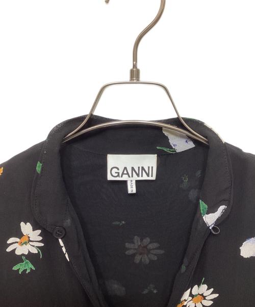 GANNI（ガニー）Ganni (ガニー) フローラル スモック ドレス ブラック サイズ:34の古着・服飾アイテム
