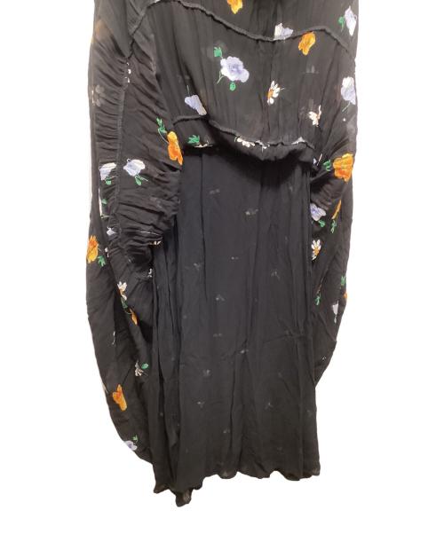 GANNI（ガニー）Ganni (ガニー) フローラル スモック ドレス ブラック サイズ:34の古着・服飾アイテム