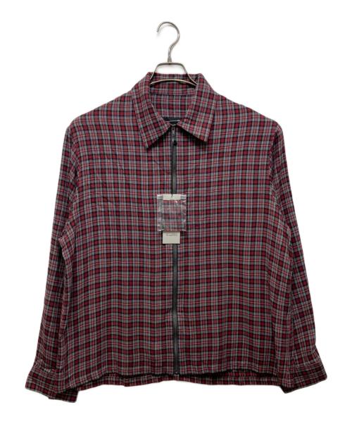 LAD MUSICIAN（ラッドミュージシャン）LAD MUSICIAN (ラッドミュージシャン) RAYON CHECK FRONT ZIP SHIRT レッド サイズ:46 未使用品の古着・服飾アイテム