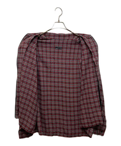 LAD MUSICIAN（ラッドミュージシャン）LAD MUSICIAN (ラッドミュージシャン) RAYON CHECK FRONT ZIP SHIRT レッド サイズ:46 未使用品の古着・服飾アイテム