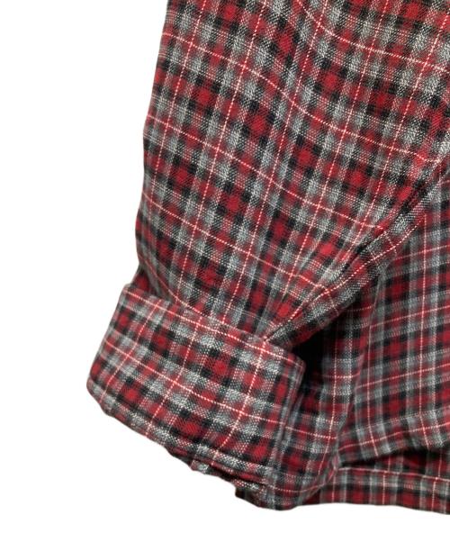 LAD MUSICIAN（ラッドミュージシャン）LAD MUSICIAN (ラッドミュージシャン) RAYON CHECK FRONT ZIP SHIRT レッド サイズ:46 未使用品の古着・服飾アイテム