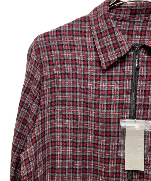 LAD MUSICIAN（ラッドミュージシャン）LAD MUSICIAN (ラッドミュージシャン) RAYON CHECK FRONT ZIP SHIRT レッド サイズ:46 未使用品の古着・服飾アイテム