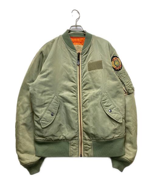 AVIREX（アヴィレックス）AVIREX (アヴィレックス) ワッペン付きMA-1ジャケット　28-A6755 オリーブ サイズ:Lの古着・服飾アイテム
