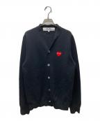 PLAY COMME des GARCONSプレイコムデギャルソン）の古着「ハート刺繍カーディガン AD2008」｜ブラック