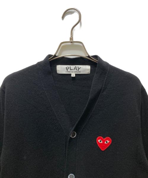 PLAY COMME des GARCONS（プレイコムデギャルソン）PLAY COMME des GARCONS (プレイコムデギャルソン) ハート刺繍カーディガン AD2008 ブラック サイズ:Mの古着・服飾アイテム
