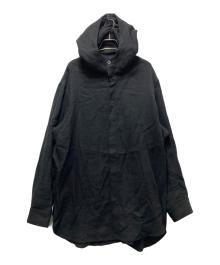SUZUKI TAKAYUKI（スズキタカユキ）の古着「リネン混シャツパーカー A182-04」｜ブラック