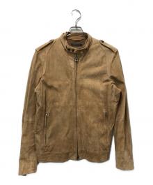theory（セオリー）の古着「ゴートスウェードダブルジップライダースジャケット 02-1105002」｜ベージュ
