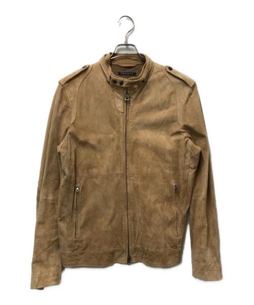 theory（セオリー）theory (セオリー) ゴートスウェードダブルジップライダースジャケット 02-1105002 ベージュ サイズ:42の古着・服飾アイテム