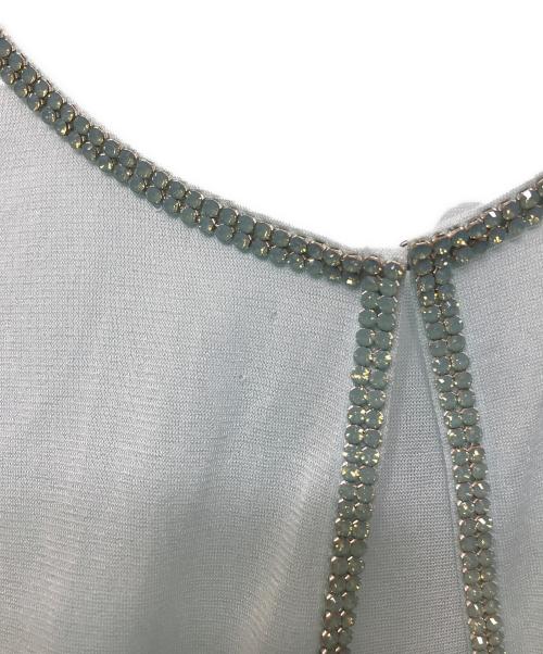 LEONARD（レオナール）LEONARD (レオナール) ラインストーンシアー化ディガン / 0199574 ブルー サイズ:Mの古着・服飾アイテム