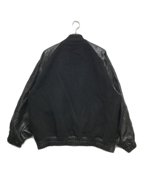 MAISON SPECIAL（メゾンスペシャル）MAISON SPECIAL Sheep Leather Melton Combination Stadium Jacket （シープレザーメルトンコンビ―ネーションスタジアムジャケット） 11252211202 ブラック サイズ:2の古着・服飾アイテム