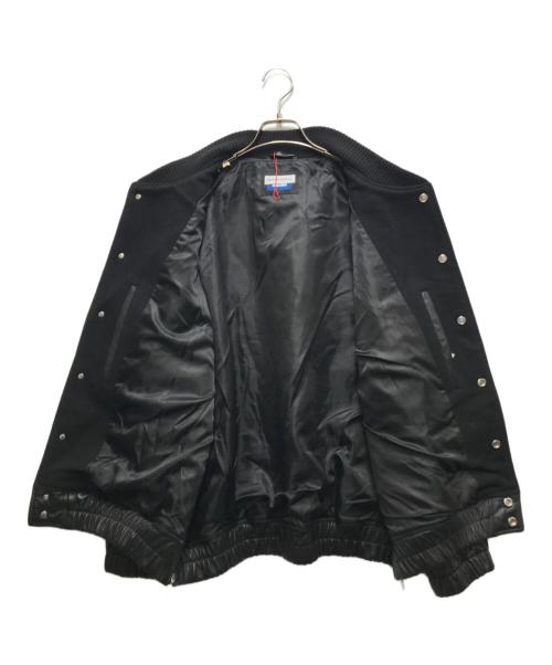 MAISON SPECIAL（メゾンスペシャル）MAISON SPECIAL Sheep Leather Melton Combination Stadium Jacket （シープレザーメルトンコンビ―ネーションスタジアムジャケット） 11252211202 ブラック サイズ:2の古着・服飾アイテム