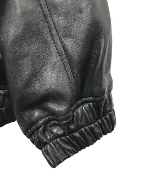 MAISON SPECIAL（メゾンスペシャル）MAISON SPECIAL Sheep Leather Melton Combination Stadium Jacket （シープレザーメルトンコンビ―ネーションスタジアムジャケット） 11252211202 ブラック サイズ:2の古着・服飾アイテム
