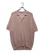 POSTELEGANTポステレガント）の古着「Washi Paper Wool Knit Polo/ワシペーパーウールニットポロ」｜ピンク