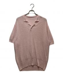 POSTELEGANT（ポステレガント）の古着「Washi Paper Wool Knit Polo/ワシペーパーウールニットポロ」｜ピンク