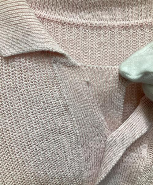 POSTELEGANT（ポステレガント）POSTELEGANT (ポステレガント) Washi Paper Wool Knit Polo/ワシペーパーウールニットポロ ピンク サイズ:Sの古着・服飾アイテム