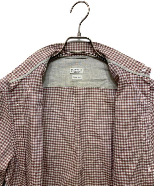 BRUNELLO CUCINELLI（ブルネロクチネリ）BRUNELLO CUCINELLI (ブルネロクチネリ) チェックシャツ / BR87640 ブラウン サイズ:-の古着・服飾アイテム