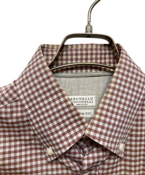 BRUNELLO CUCINELLI（ブルネロクチネリ）BRUNELLO CUCINELLI (ブルネロクチネリ) チェックシャツ / BR87640 ブラウン サイズ:-の古着・服飾アイテム