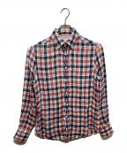 BRUNELLO CUCINELLIブルネロクチネリ）の古着「チェックシャツ」｜レッド×ネイビー
