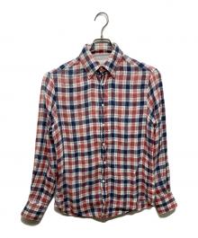 BRUNELLO CUCINELLI（ブルネロクチネリ）の古着「チェックシャツ」｜レッド×ネイビー