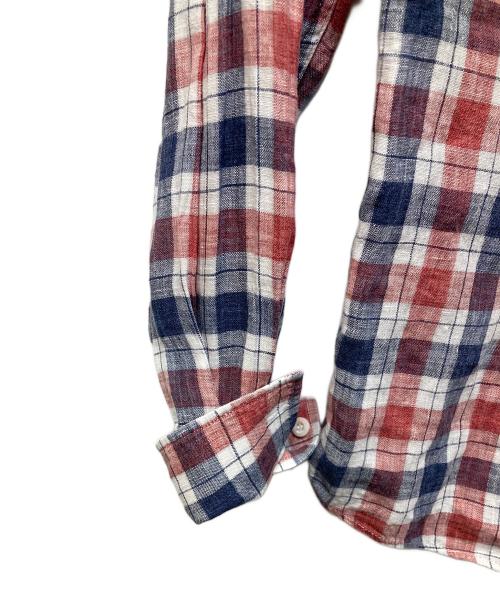 BRUNELLO CUCINELLI（ブルネロクチネリ）BRUNELLO CUCINELLI (ブルネロクチネリ) チェックシャツ レッド×ネイビー サイズ:-の古着・服飾アイテム