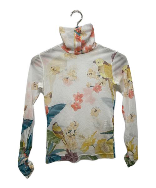 LEONARD SPORT（レオナール スポーツ）LEONARD SPORT (レオナール スポーツ) 花柄シアーカットソー ホワイト サイズ:38の古着・服飾アイテム