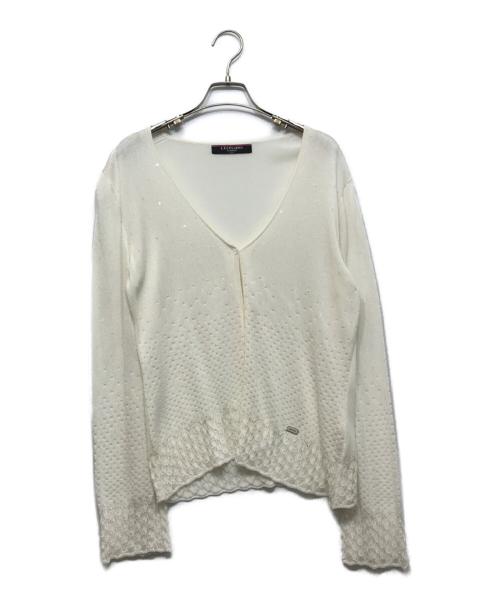 LEONARD FASHION（レオナールファッション）LEONARD FASHION (レオナールファッション) ニットカーディガン ホワイト サイズ:Mの古着・服飾アイテム