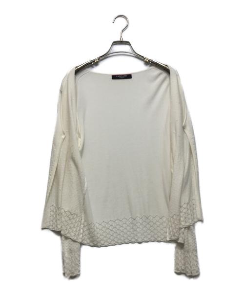 LEONARD FASHION（レオナールファッション）LEONARD FASHION (レオナールファッション) ニットカーディガン ホワイト サイズ:Mの古着・服飾アイテム