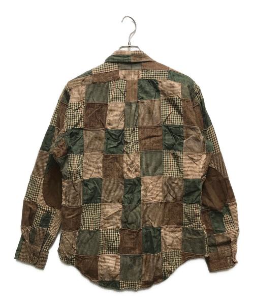 RALPH LAUREN（ラルフローレン）RALPH LAUREN (ラルフローレン) エルボーパッチパッチワークシャツ ブラウン サイズ:Lの古着・服飾アイテム