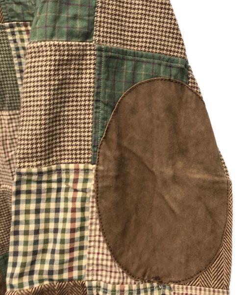 RALPH LAUREN（ラルフローレン）RALPH LAUREN (ラルフローレン) エルボーパッチパッチワークシャツ ブラウン サイズ:Lの古着・服飾アイテム