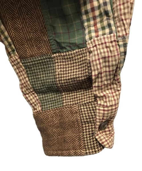 RALPH LAUREN（ラルフローレン）RALPH LAUREN (ラルフローレン) エルボーパッチパッチワークシャツ ブラウン サイズ:Lの古着・服飾アイテム