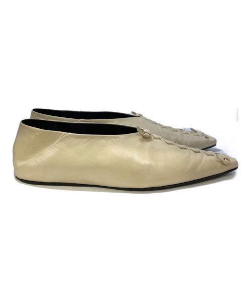 JIL SANDER（ジルサンダー）JIL SANDER (ジルサンダー) WHIPSTITCH BALLERINA FLATS ホワイト サイズ:37の古着・服飾アイテム