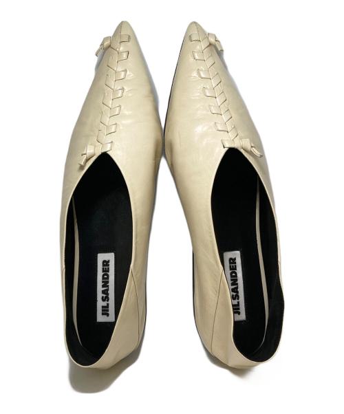 JIL SANDER（ジルサンダー）JIL SANDER (ジルサンダー) WHIPSTITCH BALLERINA FLATS ホワイト サイズ:37の古着・服飾アイテム