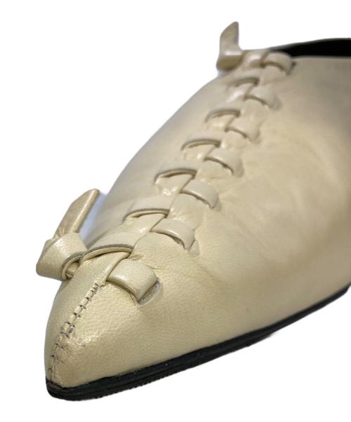 JIL SANDER（ジルサンダー）JIL SANDER (ジルサンダー) WHIPSTITCH BALLERINA FLATS ホワイト サイズ:37の古着・服飾アイテム