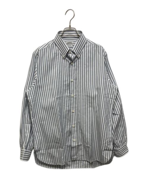 HERMES（エルメス）HERMES (エルメス) ストライプシャツ ブルー サイズ:freeの古着・服飾アイテム