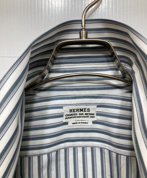 HERMES（エルメス）HERMES (エルメス) ストライプシャツ ブルー サイズ:freeの古着・服飾アイテム