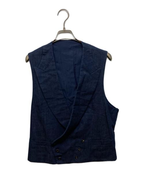 RALPH LAUREN Purple Label（ラルフ ローレン パープル レーベル）RALPH LAUREN PURPLE LABEL (ラルフ ローレン パープル レーベル) ジレ付 デニムテーラードジャケット インディゴ サイズ:42の古着・服飾アイテム