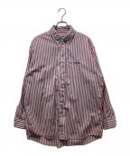 NIGEL CABOURNナイジェルケーボン）の古着「ボタンダウンストライプシャツ」｜レッド