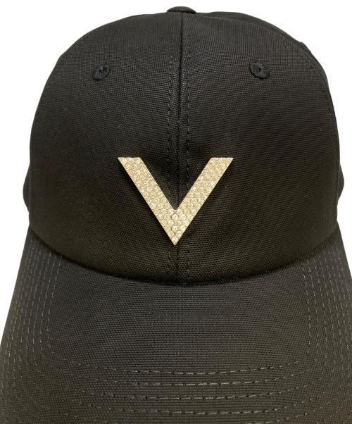 VALENTINO（ヴァレンティノ）VALENTINO (ヴァレンティノ) Black Stretch Cotton Baseball Cap / 4W2HDA25ZDH ブラック サイズ:-の古着・服飾アイテム