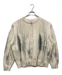 YOKE（ヨーク）の古着「Printed Cotton Cneck Sweater」｜ホワイト