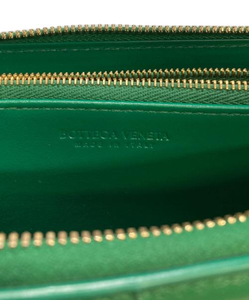 BOTTEGA VENETA（ボッテガベネタ）BOTTEGA VENETA (ボッテガベネタ) カセット ジップアラウンドウォレット グリーンの古着・服飾アイテム