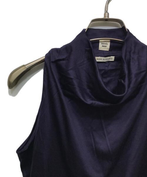 HERMES（エルメス）HERMES (エルメス) ノースリーブブラウス パープル サイズ:34の古着・服飾アイテム