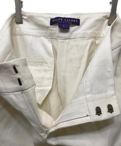 RALPH LAUREN Purple Label（ラルフ ローレン パープル レーベル）RALPH LAUREN Purple Label (ラルフ ローレン パープル レーベル) リネンセンタープレスパンツ ホワイト サイズ:２の古着・服飾アイテム